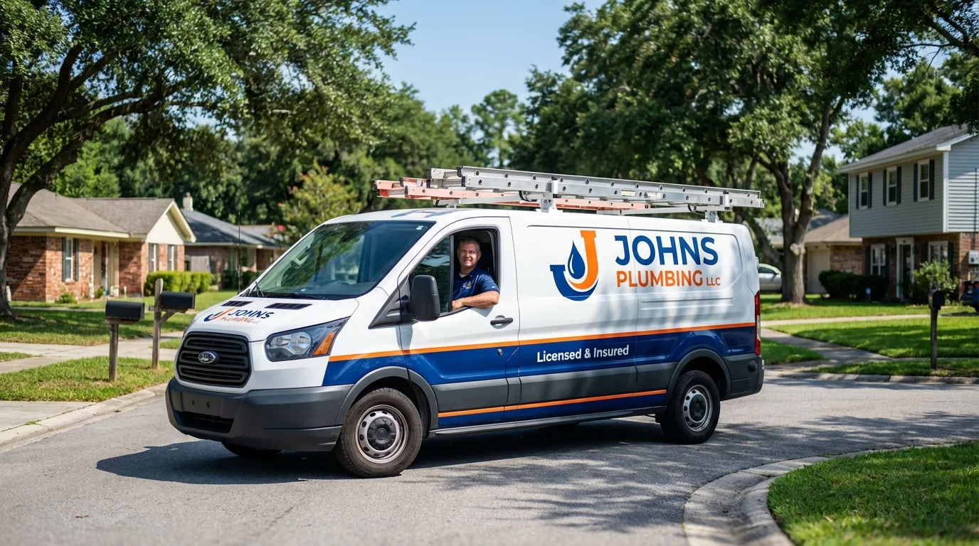 Johns Plumbing LLC service van in Highwood, IL