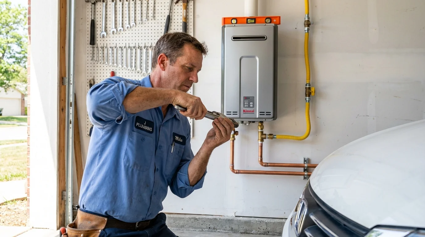 Tankless water heater installation by a Johns Plumbing LLC plumber in Highwood